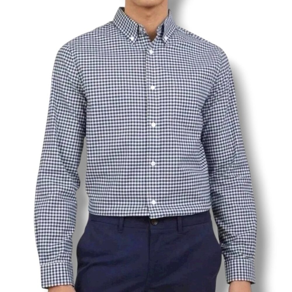 Ben Sherman Oxford Long Sleeve Shirt Navy Gingham